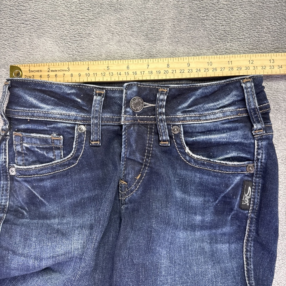 Silver Jeans Suki Super Skinny Mid Rise  Womens W24 H29 Dark Wash Stretch - Picture 7 of 10
